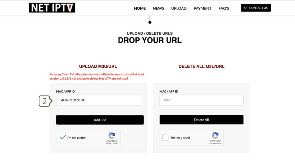 Net IPTV playlist uploaden