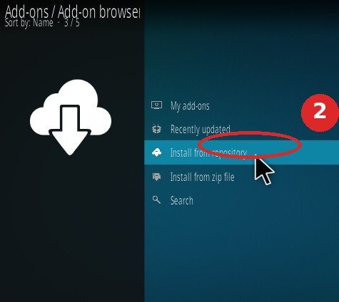Kodi stap 2: kies Install from repository.