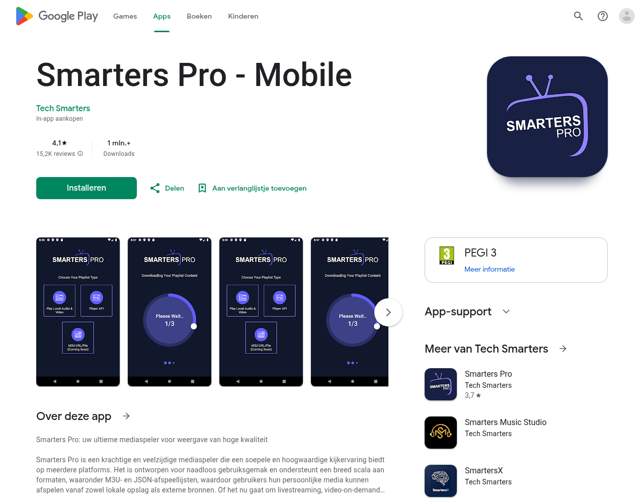 IPTV Smarters Pro in de Play Store