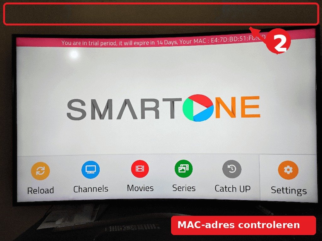 Stap 2: MAC-adres in SmartOne IPTV controleren