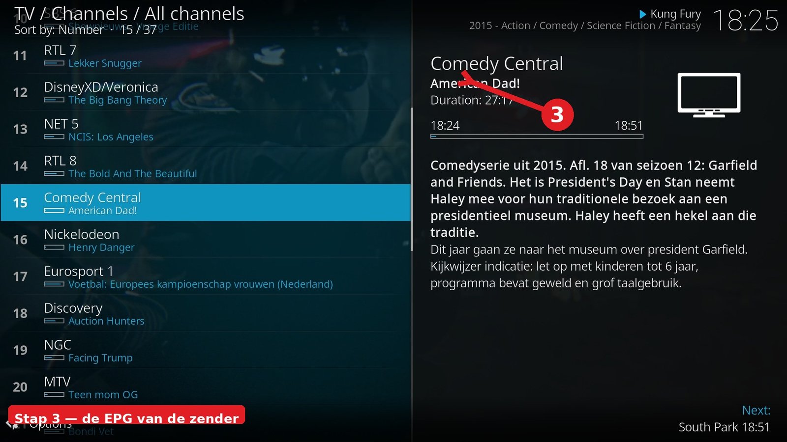 TiviMate stap 3: EPG programmagids